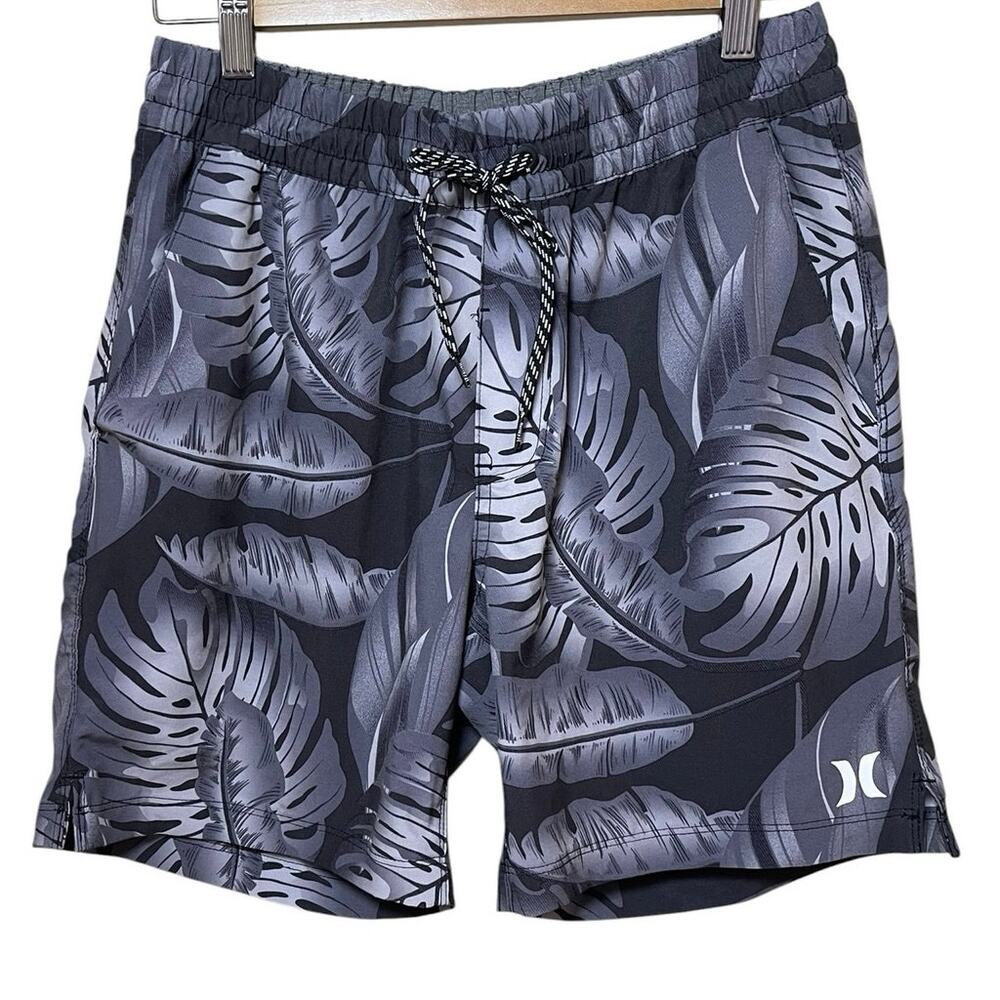Hurley Men's Floral Monstera Palm Leaf Swim Trunks Board Shorts Small